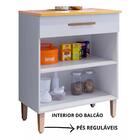 Balcão De Cozinha Ômega 2 Portas 1 Gaveta Cinamomo Off White