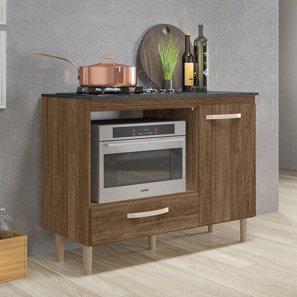 Balcão De Cozinha Para Cooktop 1 Porta 1 Gaveta Fit Nicioli É