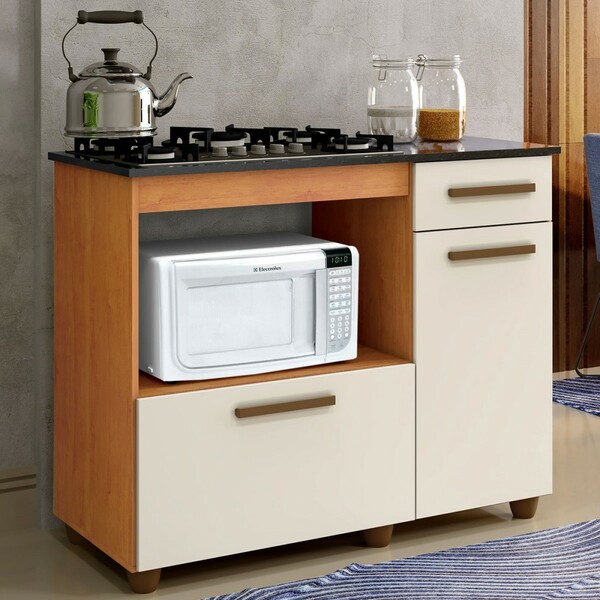 Balcão De Cozinha Para Cooktop 5 Bocas Violeta 2 Portas 1 Gav