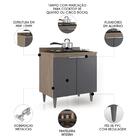 Balcão De Cozinha Para Cooktop 80cm Pérola Z34 Freijó/grafite