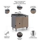 Balcão De Cozinha Para Cooktop 80cm Pérola Z34 Grafite/freijó