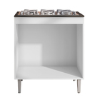 Balcão De Cozinha Para Cooktop Com Tampo Preto Madrid Branco