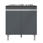Balcão De Cozinha Para Cooktop Com Tampo Preto Madrid Cinza -