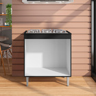 Balcão De Cozinha Para Cooktop Com Tampo Preto Madrid Preto -