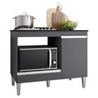 Balcão De Cozinha Para Cooktop E Forno Microondas Carla Cinza