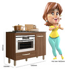 Balcão De Cozinha Para Cooktop Fit 1 Porta 1 Gaveta Carvalho