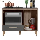 Balcão De Cozinha Para Cooktop Fit 1 Porta 1 Gaveta Carvalho