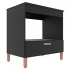 Balcão De Cozinha Para Cooktop Paris 1 Porta Preto - Vbf Móve