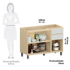 Balcão de Cozinha para Pia 100% MDF 3 Portas e 2 Gavetas sem