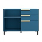 Balcão De Cozinha Para Pia 120 Cm 1 Porta 3 Gavetas Ph3074 Az