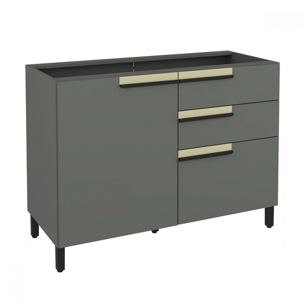 Balcão De Cozinha Para Pia 120 Cm 1 Porta 3 Gavetas Ph3074 Gr