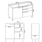 Balcão De Cozinha Para Pia 120 Cm 1 Porta 3 Gavetas Ph3074 Ve