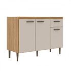 Balcão De Cozinha Para Pia 120 Cm 3 Portas 1 Gaveta Ipê/crist