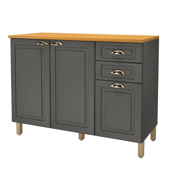 Balcão De Cozinha Para Pia 120 Cm 3 Portas 1 Prateleira Chumb