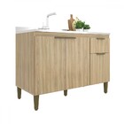 Balcão De Cozinha Para Pia 120 Cm Alana 3 Portas 1 Gaveta Dou