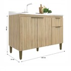 Balcão De Cozinha Para Pia 120 Cm Alana 3 Portas 1 Gaveta Dou