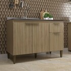 Balcão De Cozinha Para Pia 120 Cm Ana 2 Portas 3 Gavetas Dour