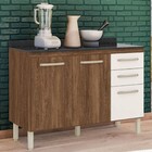 Balcão De Cozinha Para Pia 120 Cm Loá 2 Portas 3 Gavetas Évor