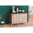 Balcão De Cozinha Para Pia 120 Cm Loá 2 Portas 3 Gavetas Évor