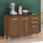 Balcão De Cozinha Para Pia 120 Cm Loá 2 Portas 3 Gavetas Évor