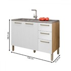 Balcão De Cozinha Para Pia 120 Cm Mad Versalhes 3 Portas 2 Ga