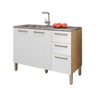 Balcão De Cozinha Para Pia 120 Cm Mad Versalhes 3 Portas 2 Ga