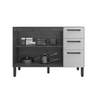 Balcão De Cozinha Para Pia 120 Cm Mad Versalhes 3 Portas 2 Ga