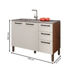 Balcão De Cozinha Para Pia 120 Cm Mad Versalhes 3 Portas 2 Ga