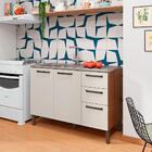 Balcão De Cozinha Para Pia 120 Cm Mad Versalhes 3 Portas 2 Ga