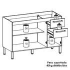 Balcão De Cozinha Para Pia 120 Cm Mad Versalhes 3 Portas 2 Ga