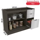 Balcão De Cozinha Para Pia 120 Cm Nox 2 Portas 3 Gavetas Onix