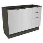 Balcão De Cozinha Para Pia 120 Cm Nox 2 Portas 3 Gavetas Onix