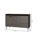 Balcão De Cozinha Para Pia 120cm 2 Portas E 3 Gavetas Bréscia