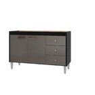 Balcão De Cozinha Para Pia 120cm 2 Portas E 3 Gavetas Bréscia