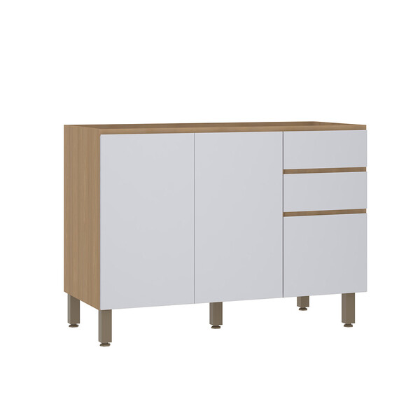 Balcão De Cozinha Para Pia 120cm 2 Portas E 3 Gavetas Sem Tam