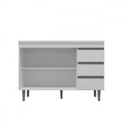 Balcão De Cozinha Para Pia 120cm 3 Gavetas Andreia - Ajl Move