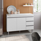 Balcão De Cozinha Para Pia 120cm 3 Gavetas Andreia - Ajl Move