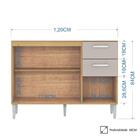 Balcão De Cozinha Para Pia 120cm 3 Portas 2 Gavetas Livy Z46