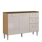 Balcão De Cozinha Para Pia 120cm 3 Portas 2 Gavetas Livy Z46