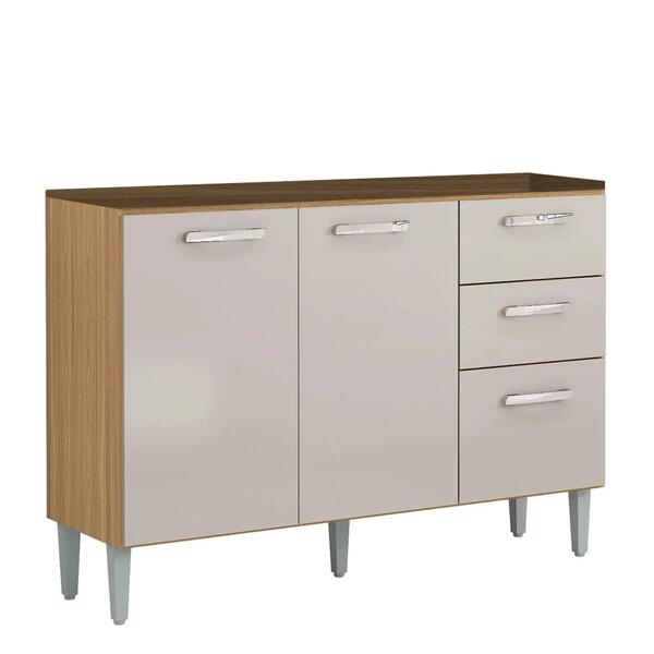 Balcão De Cozinha Para Pia 120cm 3 Portas 2 Gavetas Livy Z46