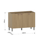 Balcão De Cozinha Para Pia 120cm 3 Portas Sem Tampo Classic L