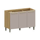 Balcão De Cozinha Para Pia 120cm 3 Portas Sem Tampo Elegance