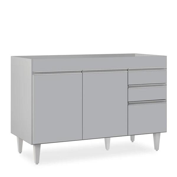 Balcão De Cozinha Para Pia 120cm 3 Portas Sem Tampo Michigan