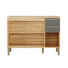 Balcão De Cozinha Para Pia 120cm Com 3 Portas 2 Gavetas Sem T