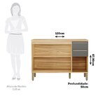 Balcão De Cozinha Para Pia 120cm Com 3 Portas 2 Gavetas Sem T