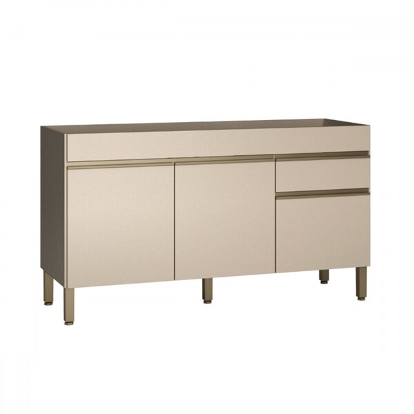 Balcão De Cozinha Para Pia 150 Cm Line 3 Portas 1 Gaveta Vani