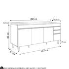 Balcão De Cozinha Para Pia 180cm Com Tampo 4 Portas Dallas Ci
