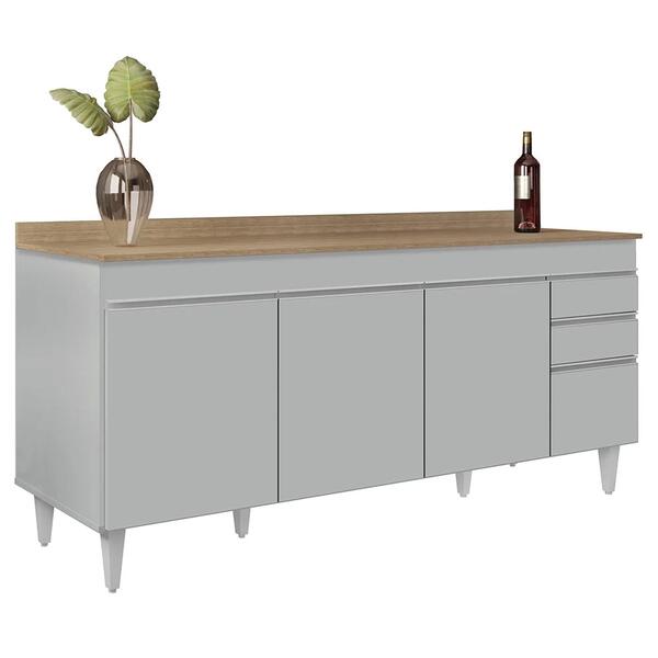 Balcão De Cozinha Para Pia 180cm Com Tampo 4 Portas Dallas Ci