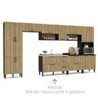 Balcão De Cozinha Para Pia 1 Porta Basculante 4 Gavetas 120cm