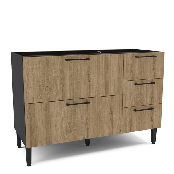 Balcão De Cozinha Para Pia 1 Porta Basculante 4 Gavetas 120cm